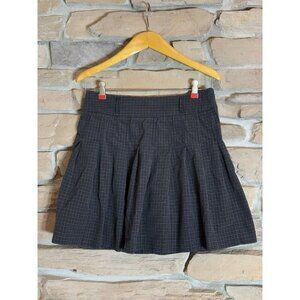 J. Crew Plaid Pleated Skirt Sz 6 Blue Black White